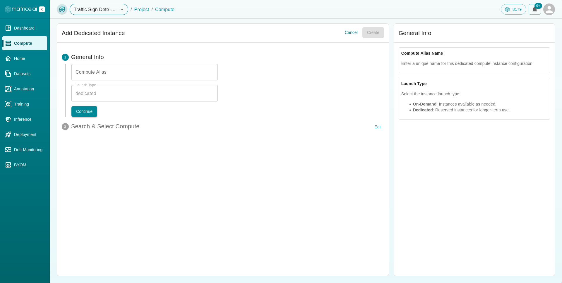 Add Dedicated Instance - General Info