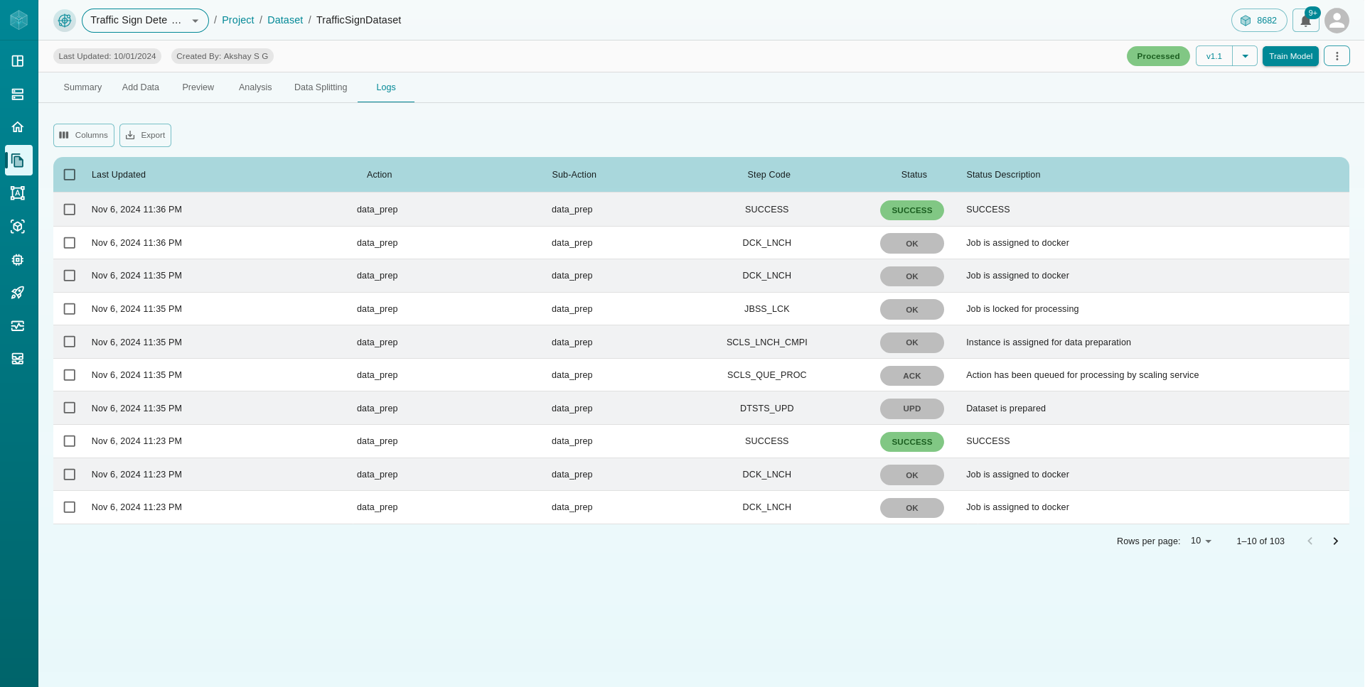 Dataset Logs